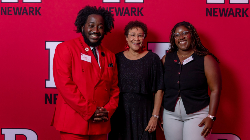 From left, Esron Holder, Chancellor Tonya Smith-Jackson and Janiyah Smith PHOTO CREDIT: Maxim Ryazansky