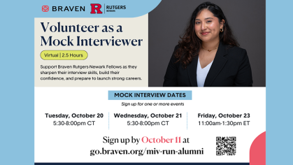 Braven Rutgers Newark Volunteer as a Mock Interviewer