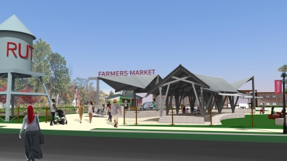 artist rendering of revitalized farmers market