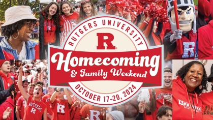 Rutgers 2024 homecoming and family weekend logo