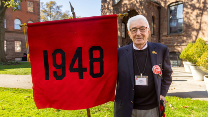 Bart Klion RC’48 at the reunion celebration on the College Avenue campus in 2023