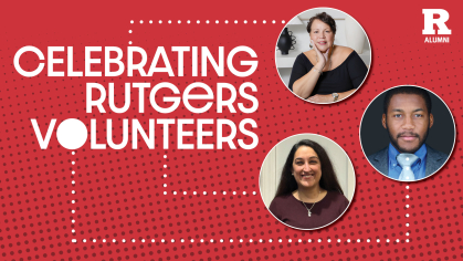 Clockwise from top, Rosie Feliciano-Brown CCAS’04, GSC’17, Tyrus Jackson EJB’17, and Natashi Advani, PHARM’11