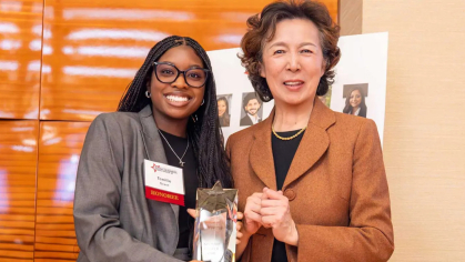 Rutgers Business School Dean Lei Lei and alumna Tenille Grant, one of the 2026 Rising Business Stars Under 30.