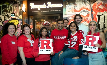 Rutgers alumni in London at homecoming event