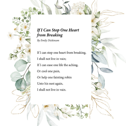 This poem, which Bachmann’s mother shared with her, continues to inspire her.