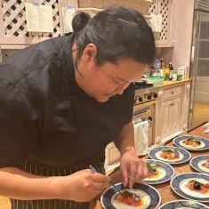 Coco Kim preparing a dish