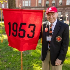 Bill Sansalone in his freshman tie that dates back to 1949.