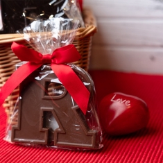The chocolate R is a popular item at Thomas Sweet in New Brunswick.