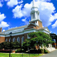 Many couples, especially Douglass graduates, like to marry at Voorhees Chapel.
