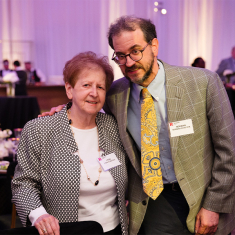 Norman Eckstein, right, with his mother Lydia at the chancellor's gala in May, 2024.
