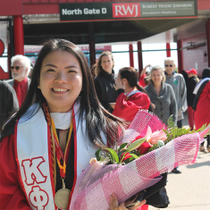 Jane Liang enjoys her graduation from Rutgers in 2016 in Piscataway.