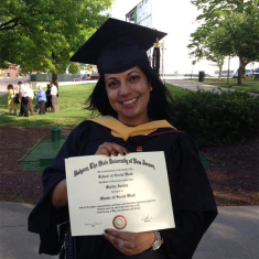 Janjua at her Rutgers master’s graduation in New Brunswick in 2013.