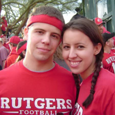 John and Jennifer Cifelli, pictured here at the Insight Bowl on Dec. 27, 2005, share a love of Rutgers football.