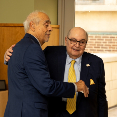 Judge Rosen, left, and Judge Stephen M. Orlofsky RLAW'74 have been friends since they met as law students at Rutgers.