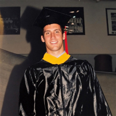 Axler at his Rutgers graduation in 1999