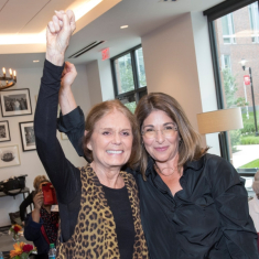 Steinem with Naomi Klein, the inaugural chair, who served from 2018–2021.