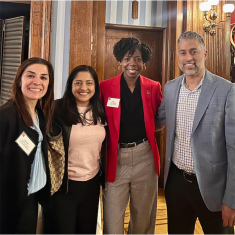 From left, Shefali M. Shastri, Rita Taliwal RC’96, Kim Williams, Rutgers Future Scholars director, and Umang Shastri at a recent fundraiser.